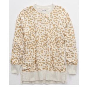 Aerie oversized leopard desert sweatshirt NWT